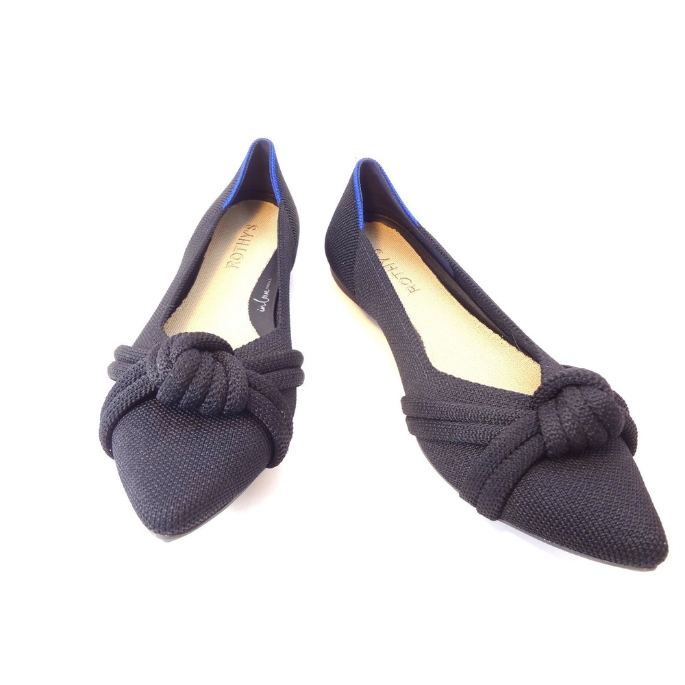 Rothy's Black Pointed Knot-Front Flats